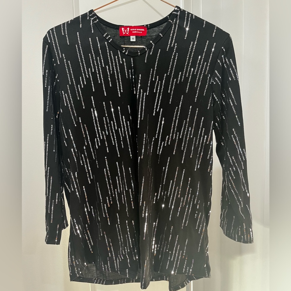 Black Sequins Blouse